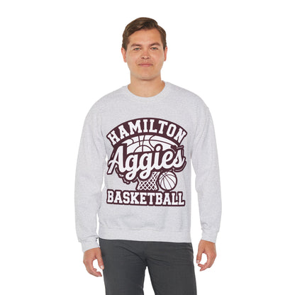 Adult Crewneck Sweatshirt \ Hamilton Aggies Basketball \ HABBG1