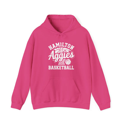 Adult Hoodie Sweatshirt \ Hamilton Aggies Basketball \ HABBG1