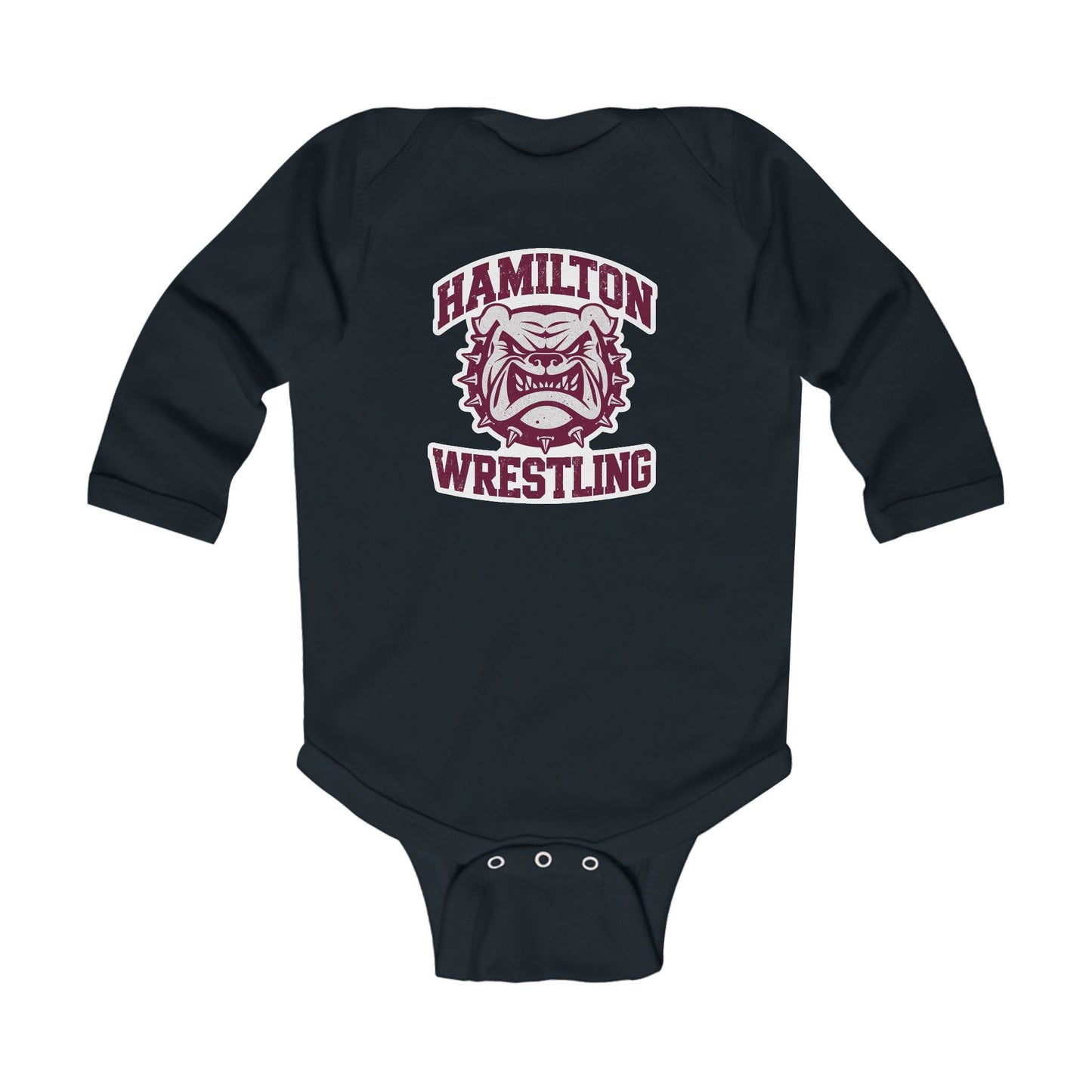 Long Sleeve Baby Bodysuit \ Hamilton Aggies Wrestling \ HAW2