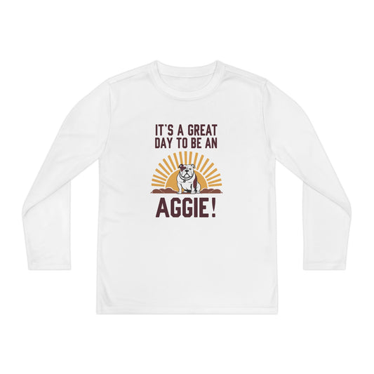 Youth Long Sleeve Tee \ It's a Great Day to be an Aggie! \ GDA4