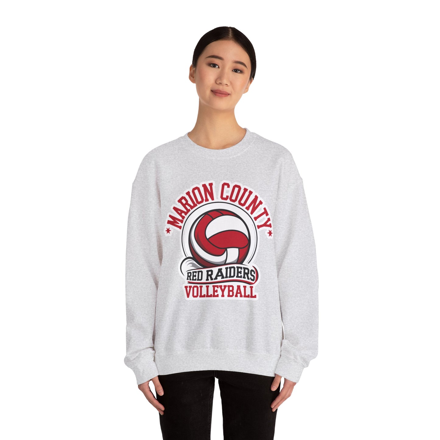 Adult Crewneck Sweatshirt \ Marion County Red Raiders Volleyball \ MCV1