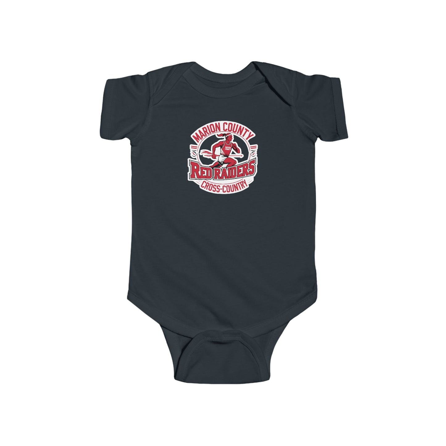 Short Sleeve Baby Bodysuit \ Marion County Red Raiders Cross-Country \ MCCC2
