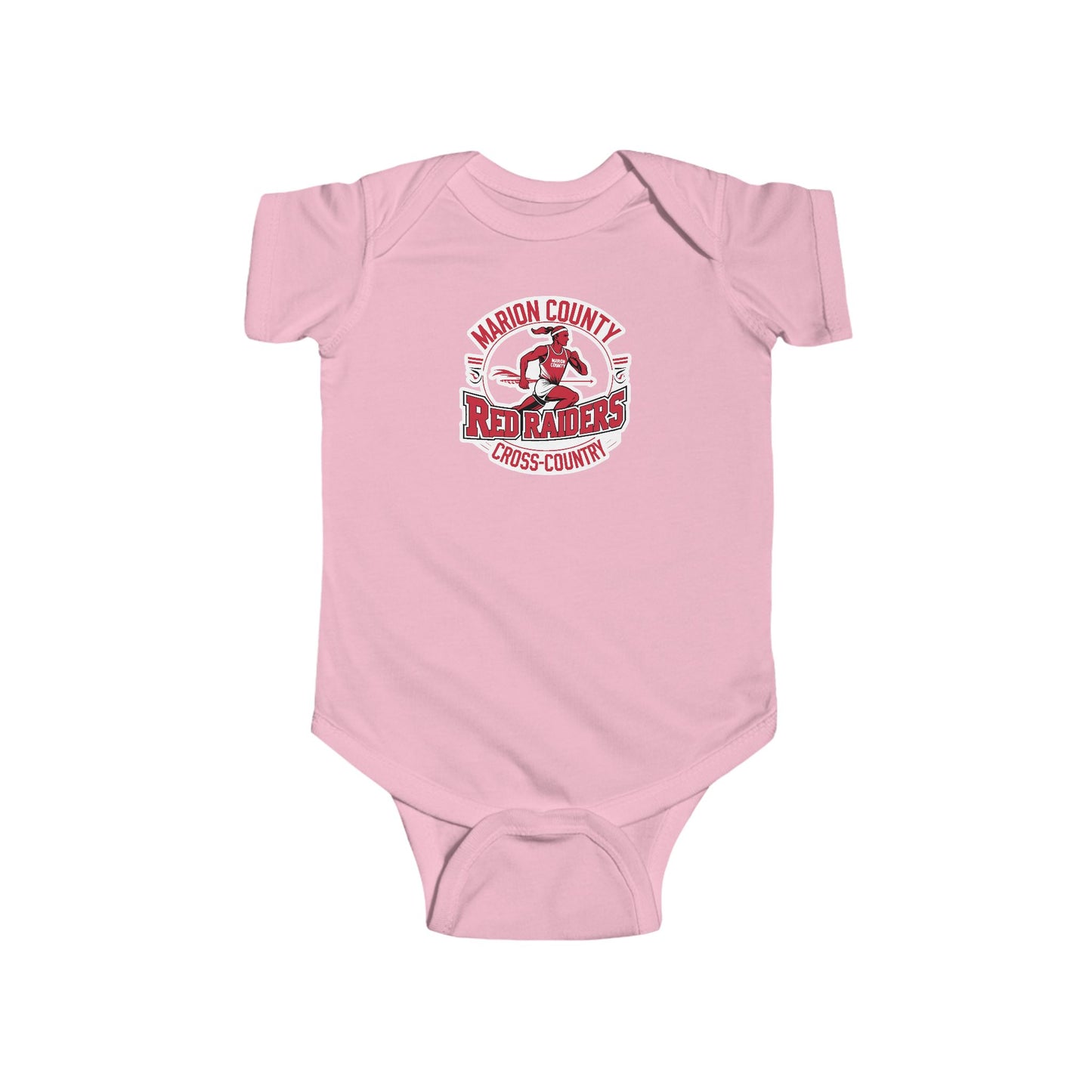 Short Sleeve Baby Bodysuit \ Marion County Red Raiders Cross-Country \ MCCC2