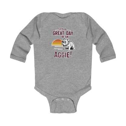 Long Sleeve Baby Bodysuit \ It's a Great Day to be an Aggie! \ GDA3
