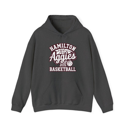 Adult Hoodie Sweatshirt \ Hamilton Aggies Basketball \ HABBG1