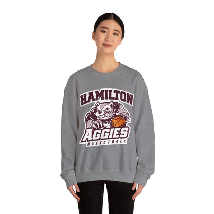 Adult Crewneck Sweatshirt \ Hamilton Aggies Basketball \ HABB1