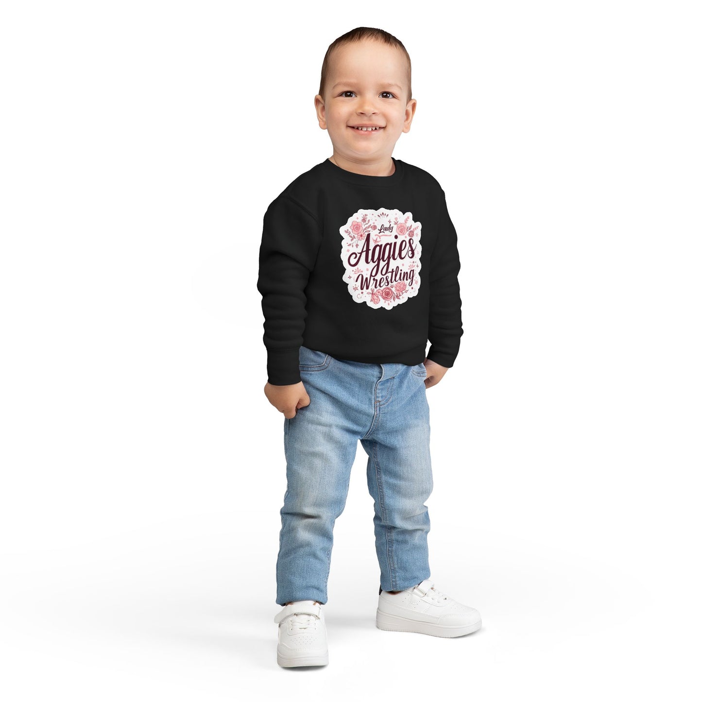 Toddler Crewneck Sweatshirt \ Hamilton Aggies Wrestling \ HAWG1