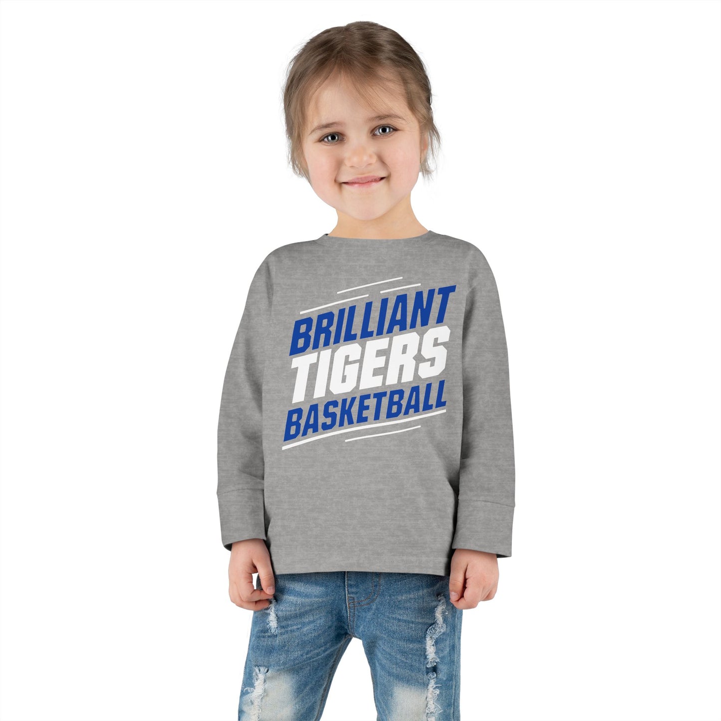 Toddler Long Sleeve Tee \ Brilliant Tigers Basketball \ BTBK2