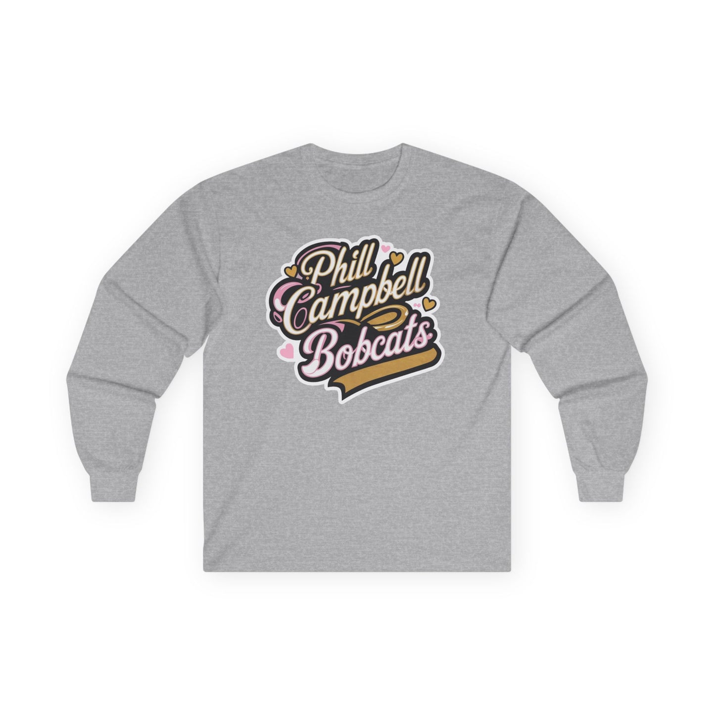 Adult Long Sleeve Tee \ Phill Campbell Bobcats \ PCBG1