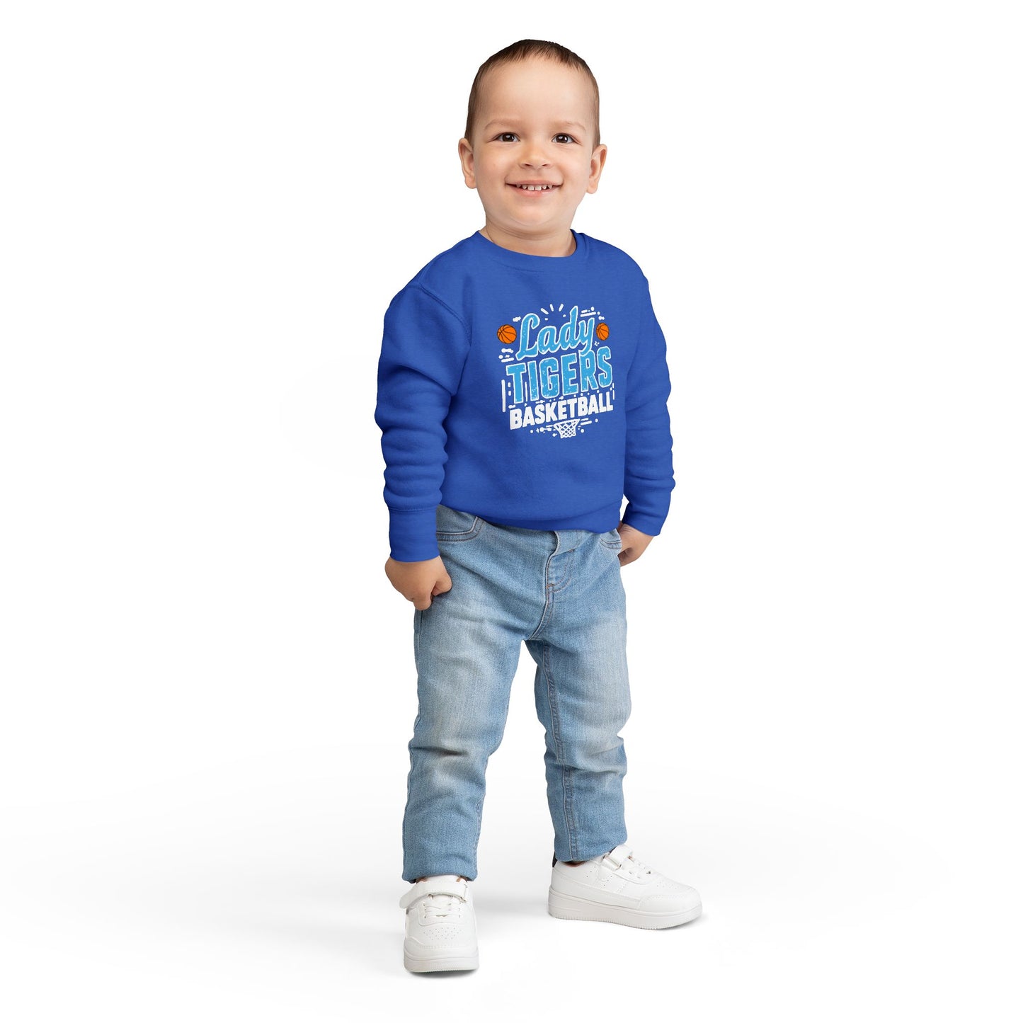 Toddler Crewneck Sweatshirt \ Brilliant Tigers Basketball \ BTBKG1