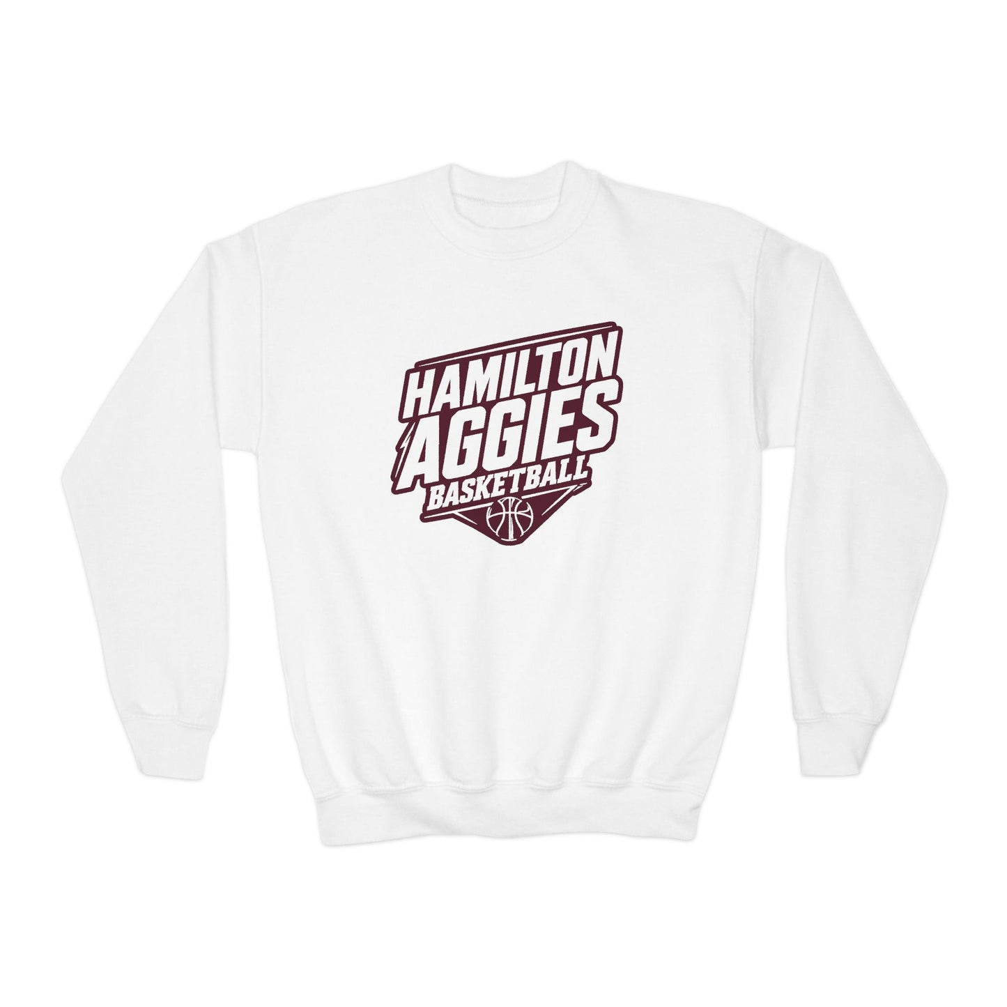 Youth Crewneck Sweatshirt \ Hamilton Aggies Basketball \ HABB2