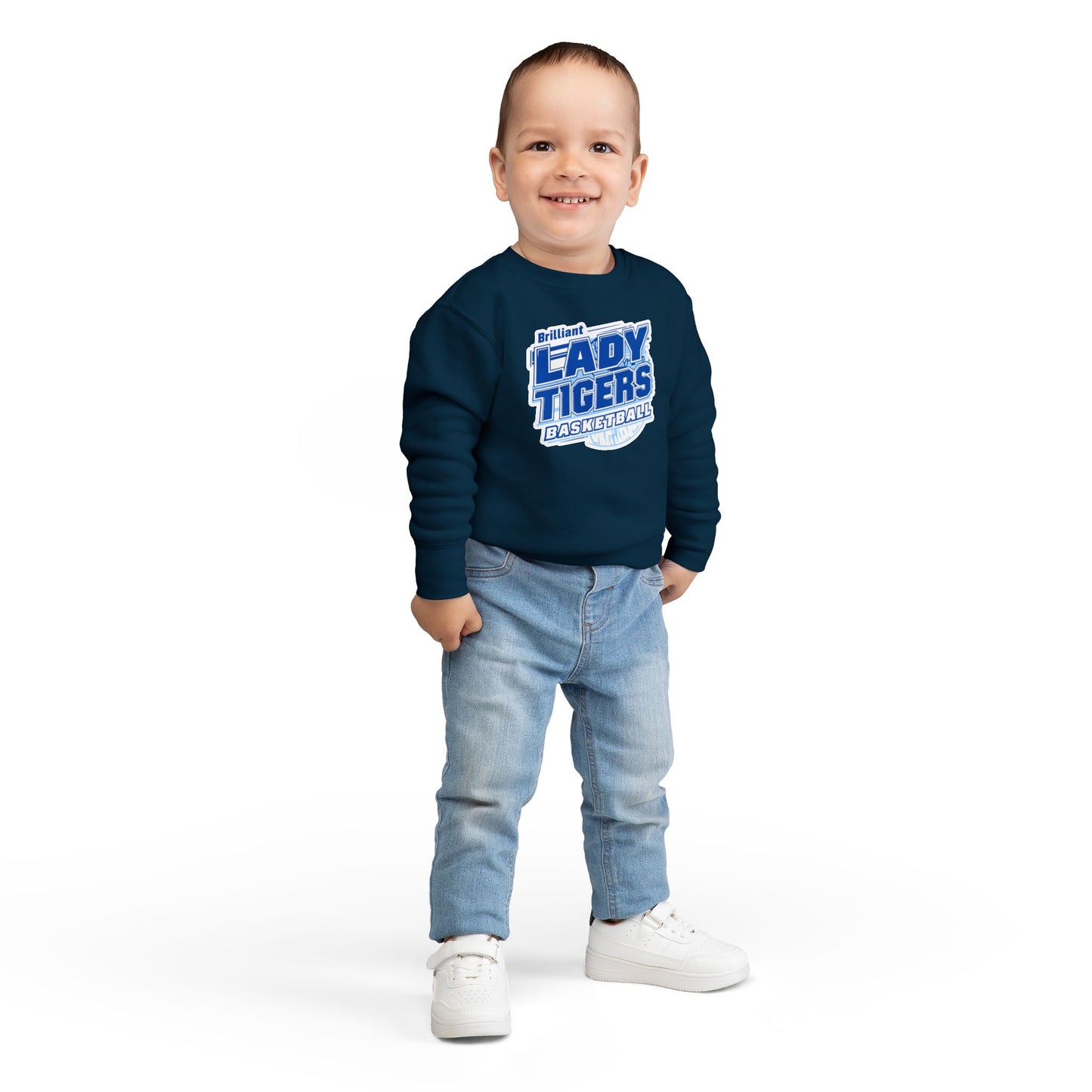Toddler Crewneck Sweatshirt \ Brilliant Tigers Basketball \ BTBKG2