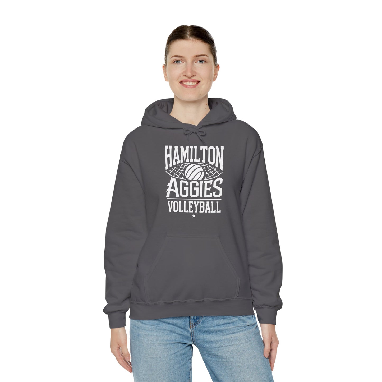 Adult Hoodie Sweatshirt \ Hamilton Aggies Volleyball \ HAV2