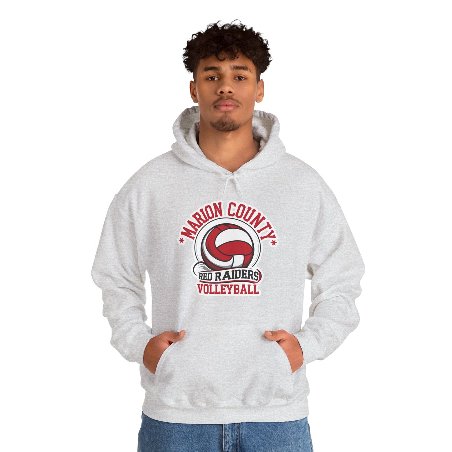 Adult Hoodie Sweatshirt \ Marion County Red Raiders Volleyball \ MCV1