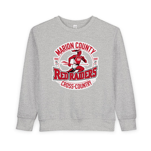 Toddler Crewneck Sweatshirt \ Marion County Red Raiders Cross-Country \ MCCC2