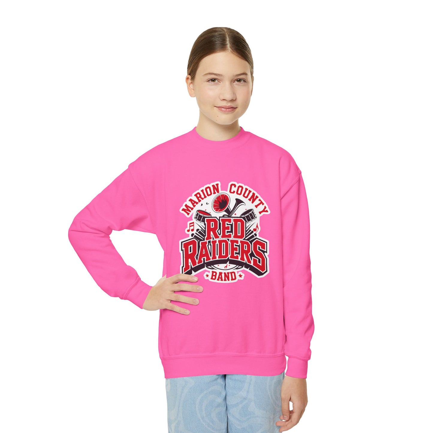 Youth Crewneck Sweatshirt \ Marion County Red Raiders Band \ MCB2