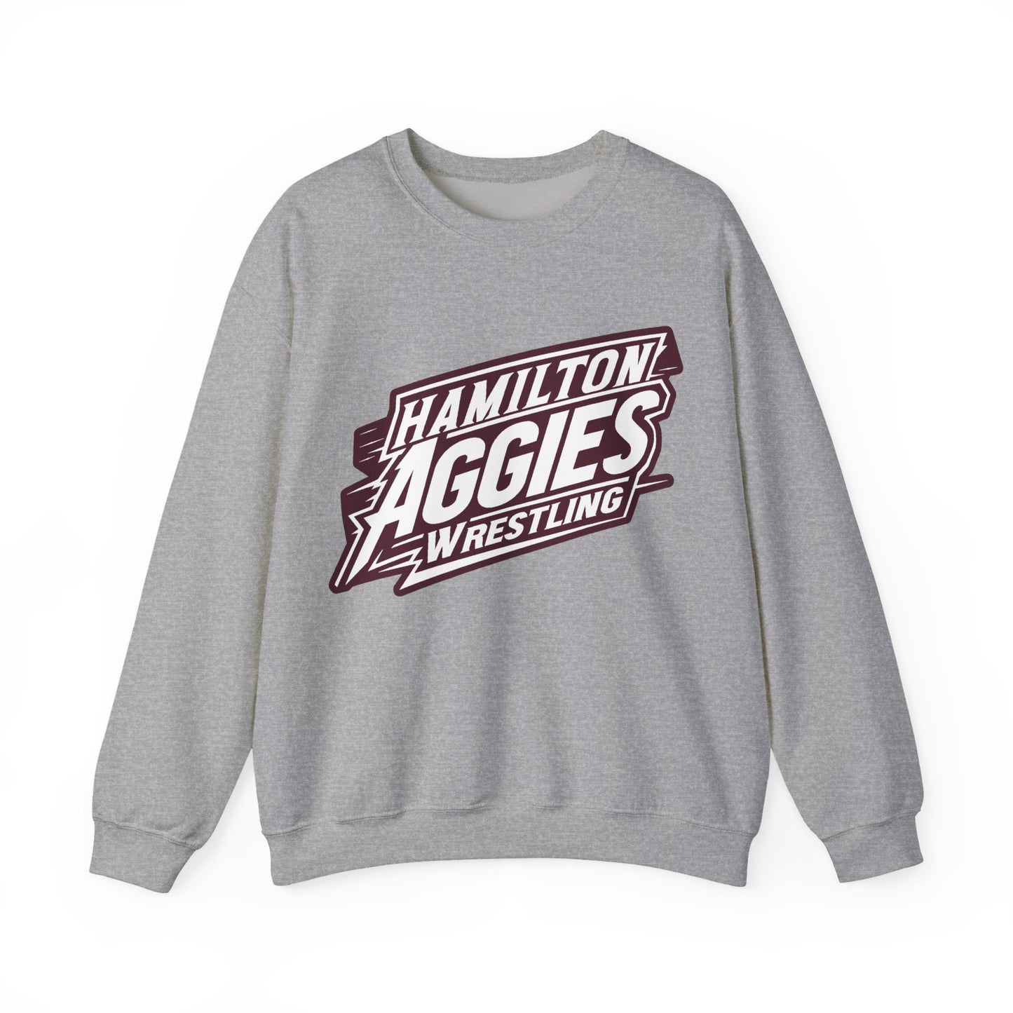 Adult Crewneck Sweatshirt \ Hamilton Aggies Wrestling \ HAW1