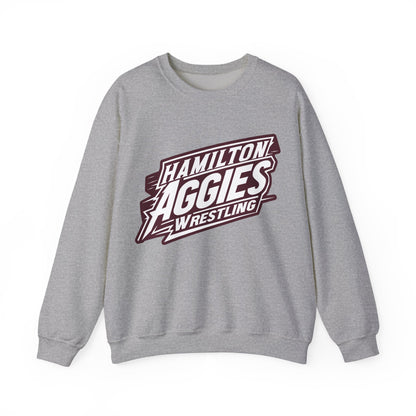 Adult Crewneck Sweatshirt \ Hamilton Aggies Wrestling \ HAW1