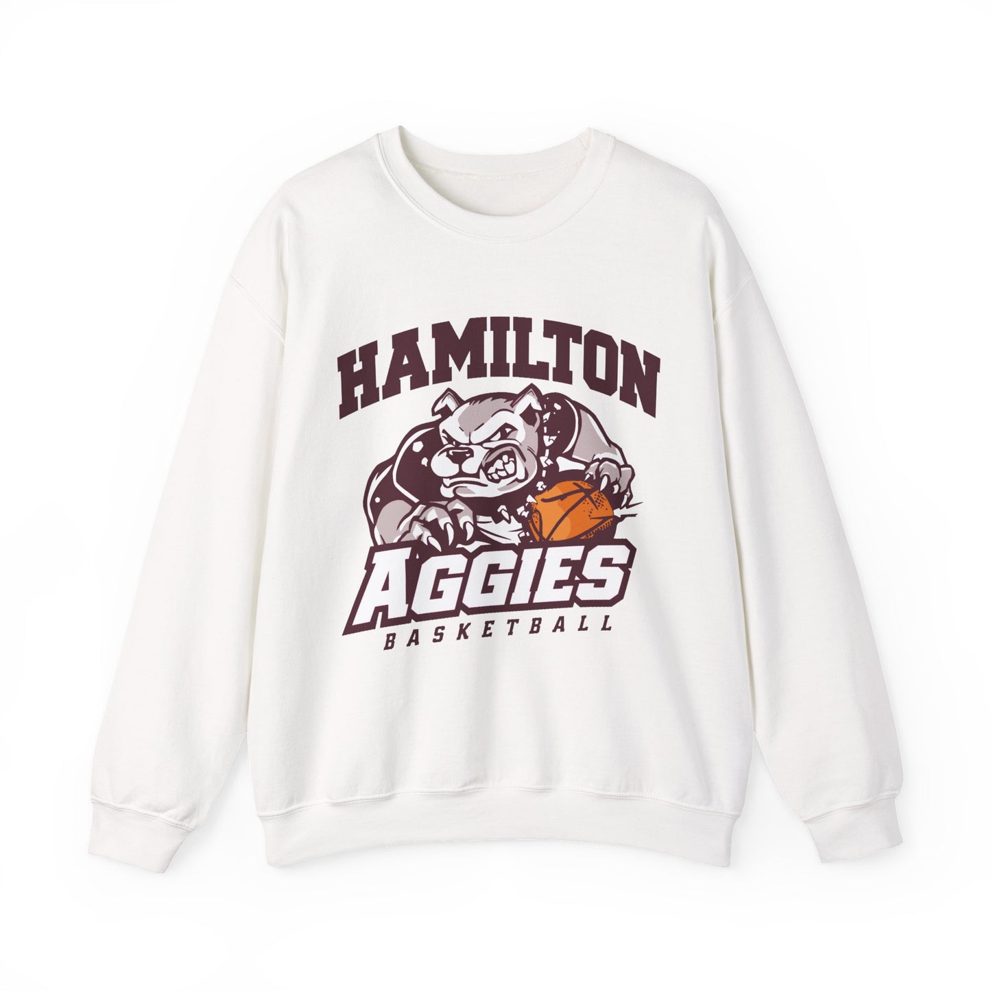 Adult Crewneck Sweatshirt \ Hamilton Aggies Basketball \ HABB1