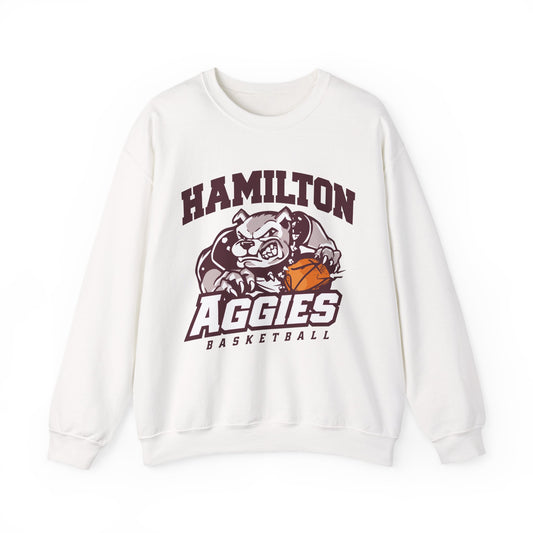 Adult Crewneck Sweatshirt \ Hamilton Aggies Basketball \ HABB1
