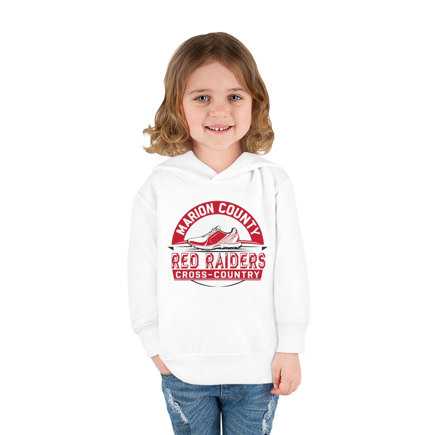 Toddler Hoodie Sweatshirt \ Marion County Red Raiders Cross-Country \ MCCC1