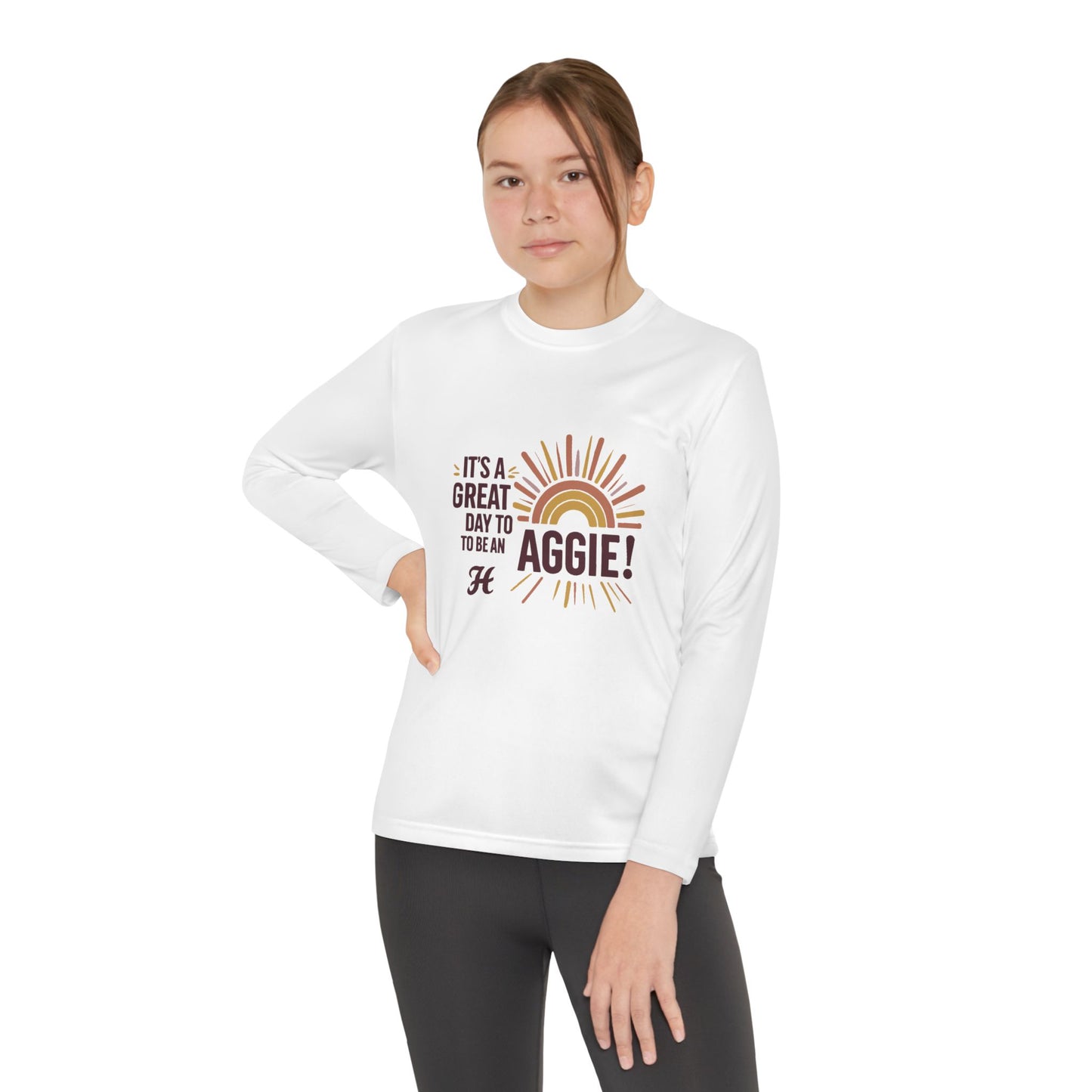 Youth Long Sleeve Tee \ It's a Great Day to be an Aggie! \ GDA1