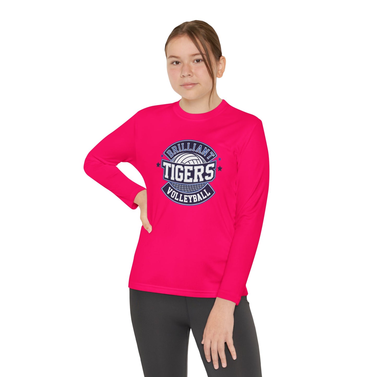 Youth Long Sleeve Tee \ Brilliant Tigers Volleyball \ BTV1