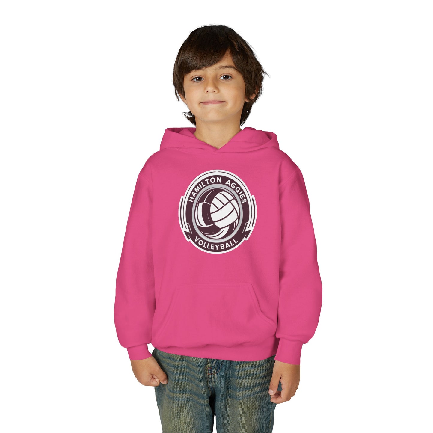 Youth Hoodie Sweatshirt \ Hamilton Aggies Volleyball \ HAV1