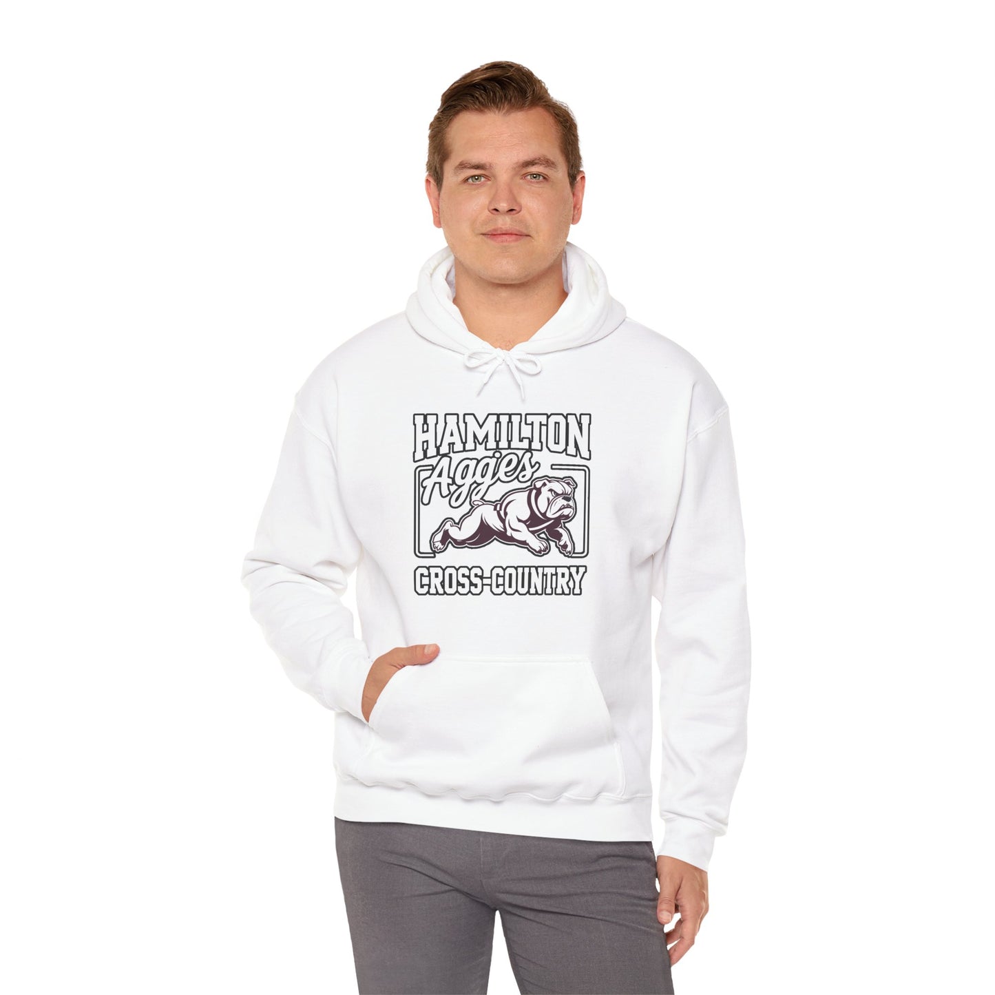 Adult Hoodie Sweatshirt \ Hamilton Aggies Cross-Country \ HCC2