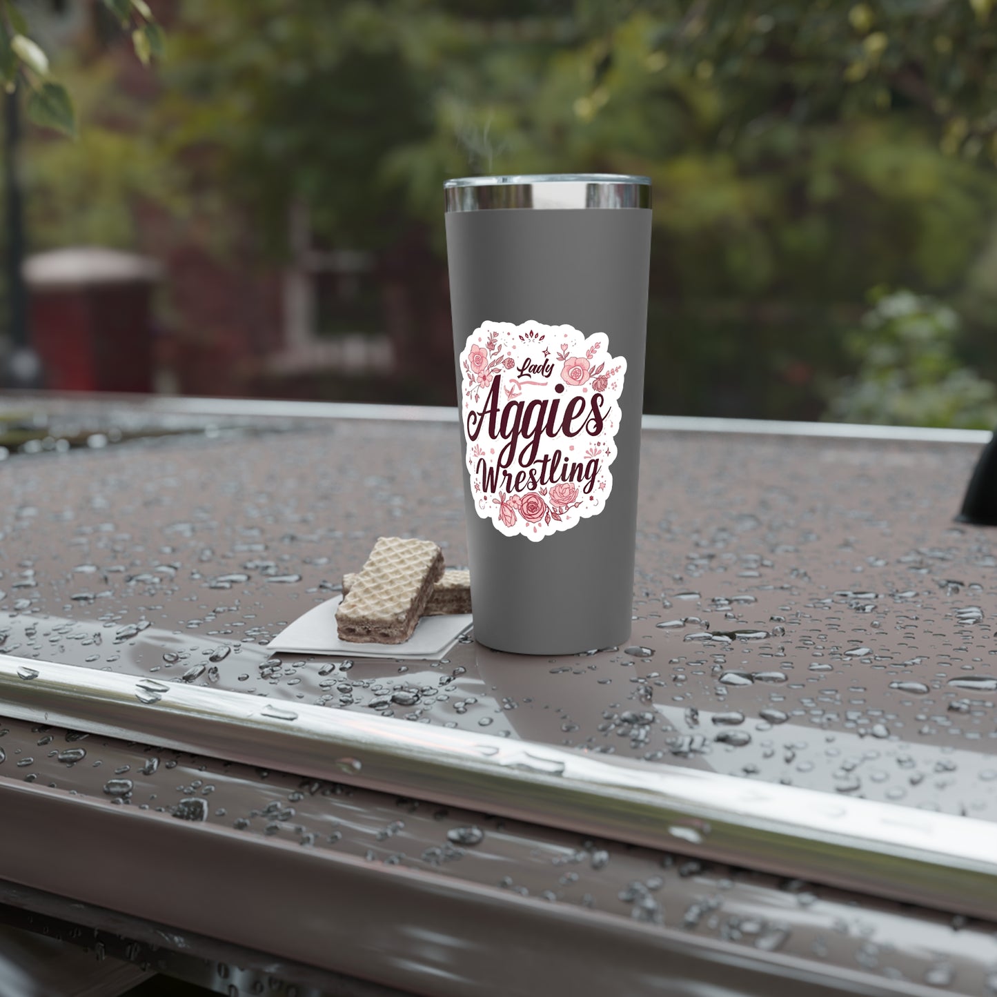 22oz Copper Insulated Tumbler \ Hamilton Aggies Wrestling \ HAWG1