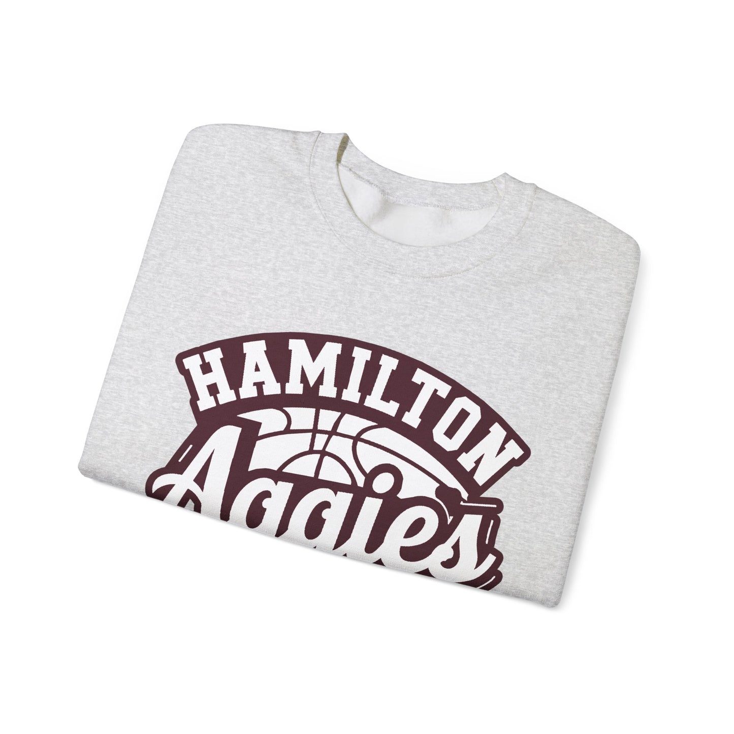 Adult Crewneck Sweatshirt \ Hamilton Aggies Basketball \ HABKG1