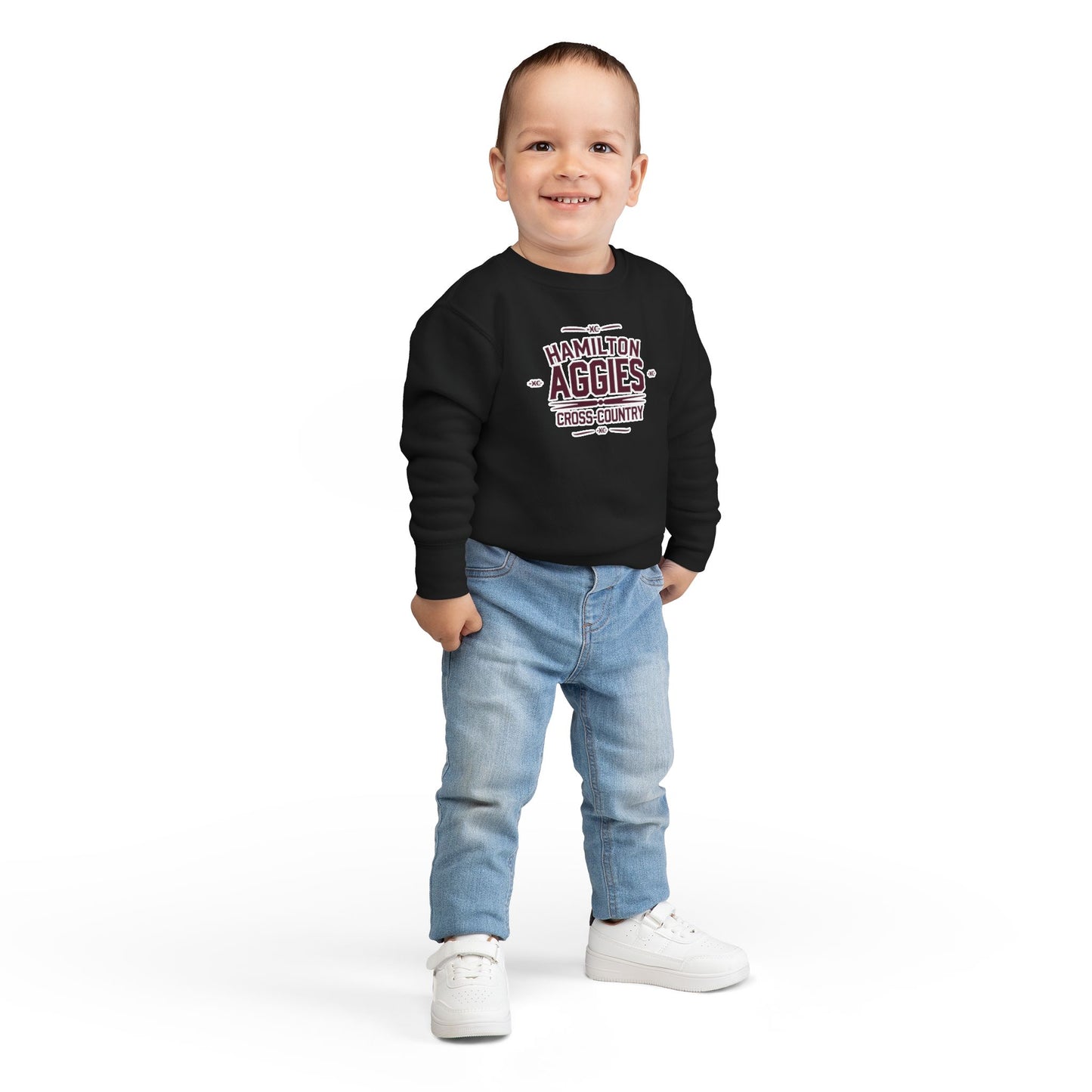 Toddler Crewneck Sweatshirt \ Hamilton Aggies Cross-Country \ HCC1