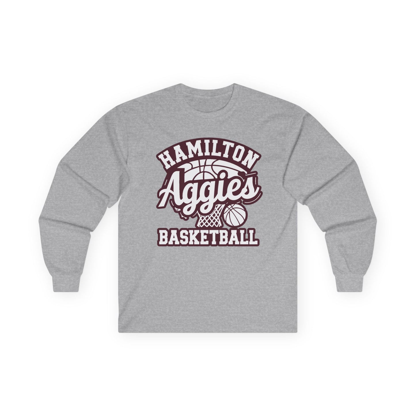 Long Sleeve Tee \ Hamilton Aggies Basketball \ HABBG1