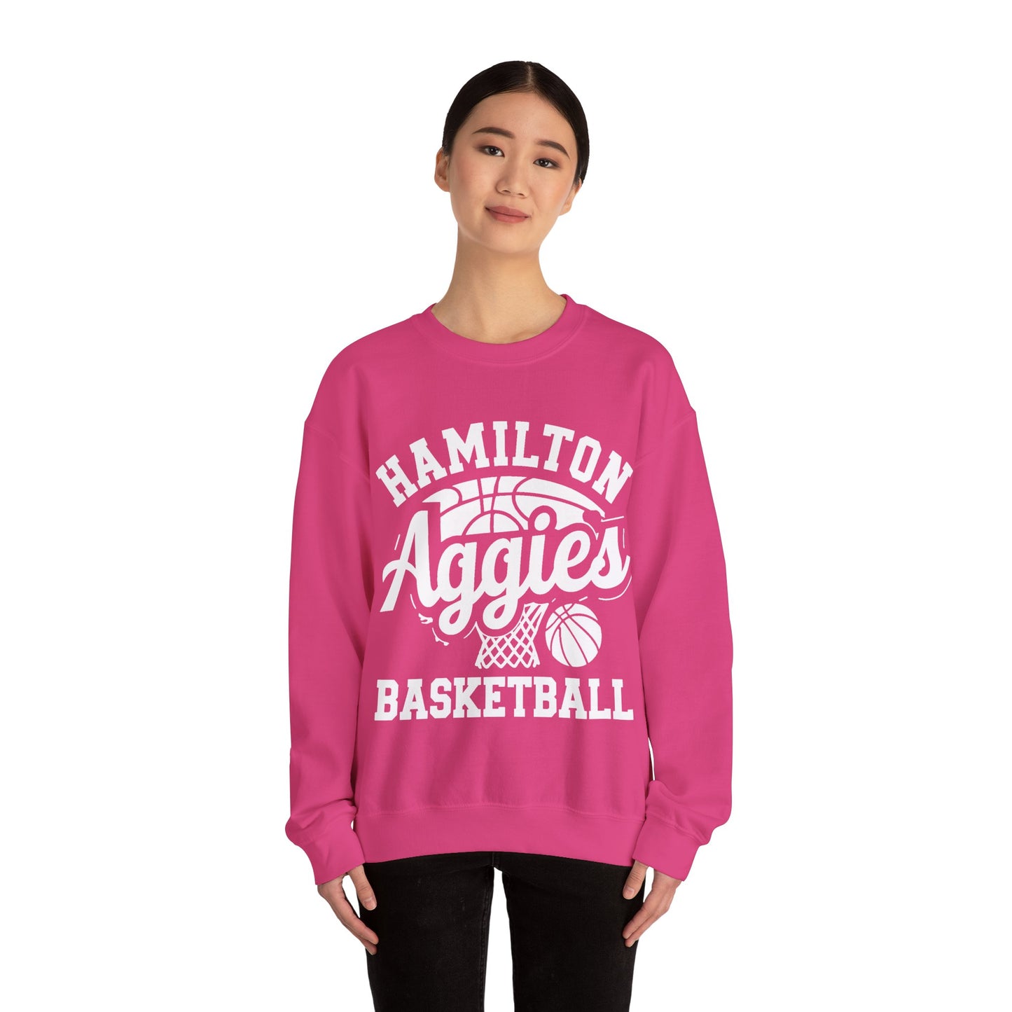 Adult Crewneck Sweatshirt \ Hamilton Aggies Basketball \ HABBG1