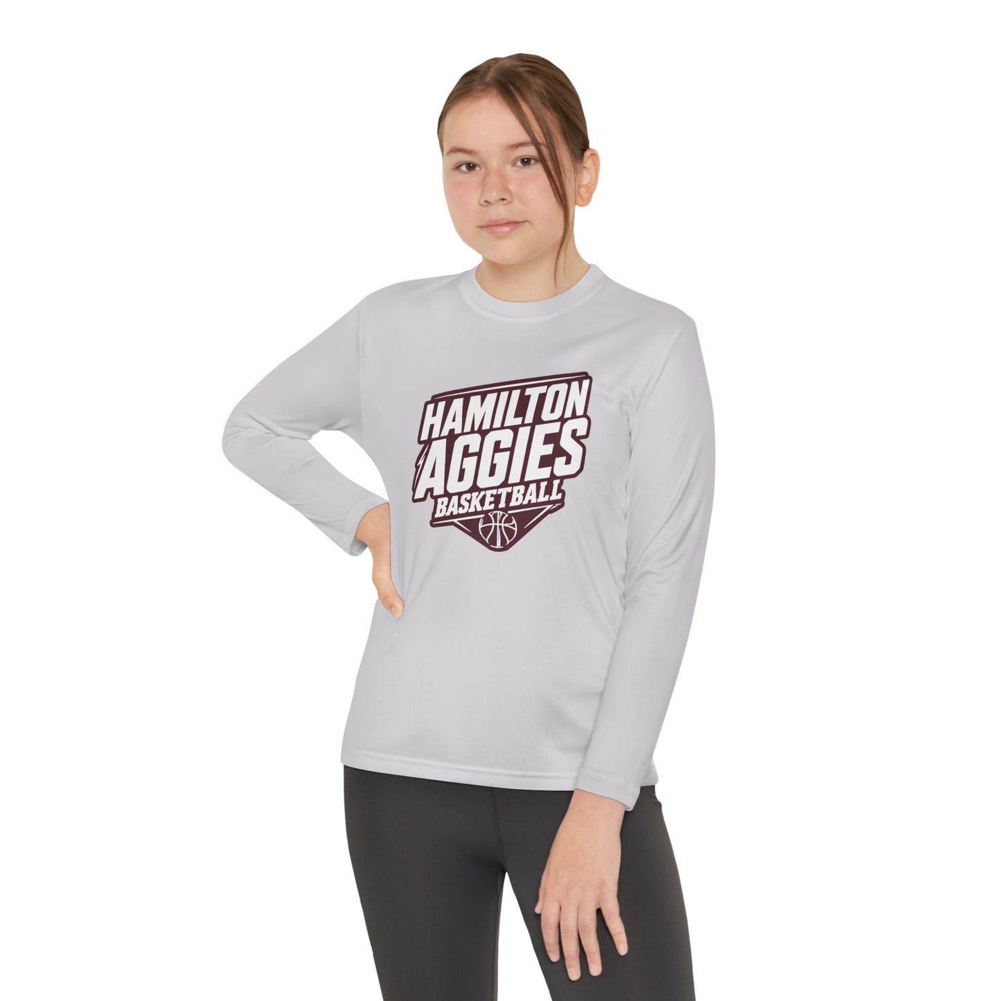 Youth Long Sleeve Tee \ Hamilton Aggies Basketball \ HABB2