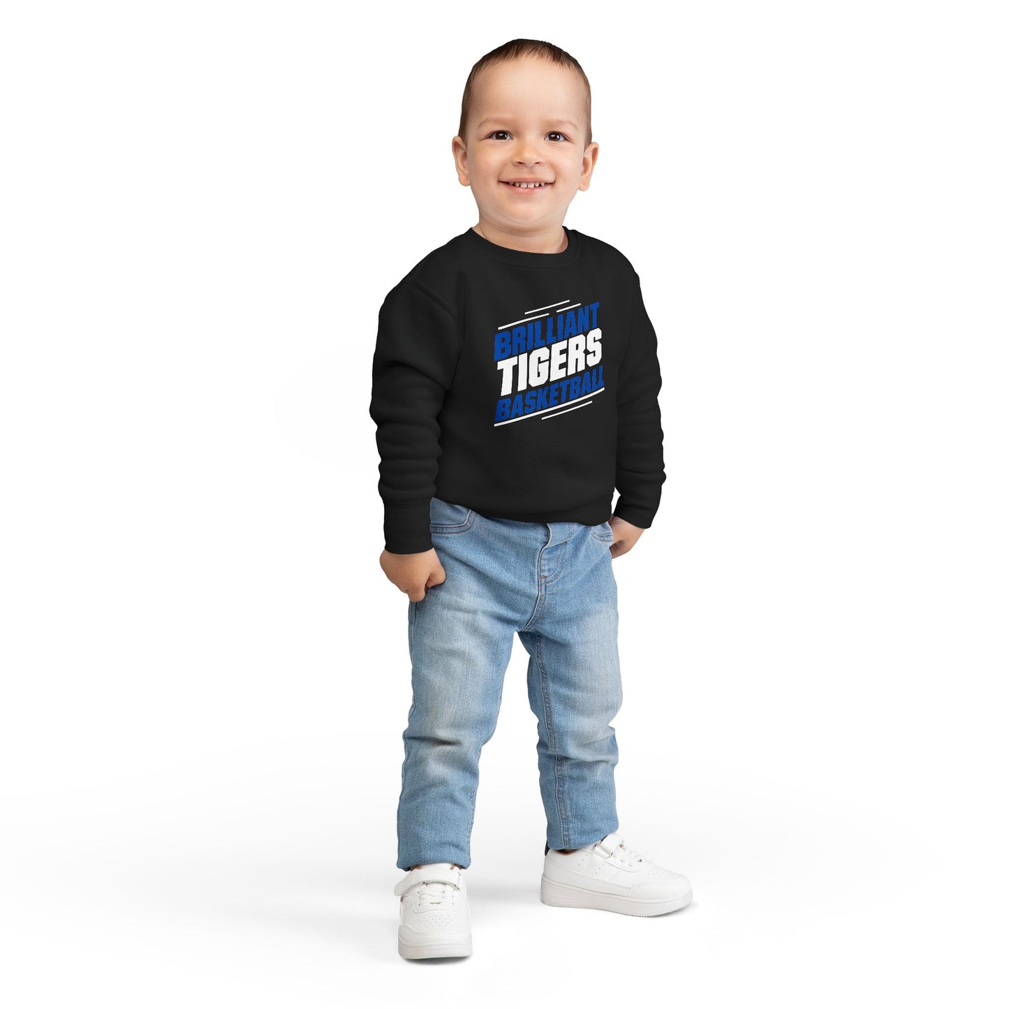 Toddler Crewneck Sweatshirt \ Brilliant Tigers Basketball \ BTBK2