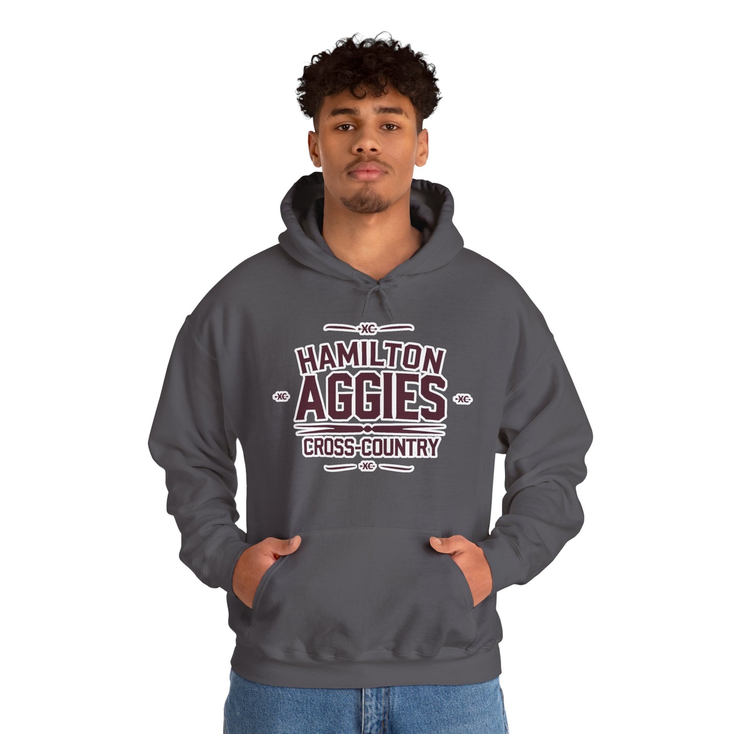 Adult Hooded Sweatshirt \ Hamilton Aggies Cross-Country \ HCC1