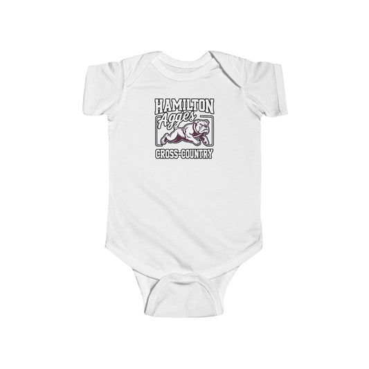 Short Sleeve Baby Bodysuit \ Hamilton Aggies Cross-Country \ HCC2