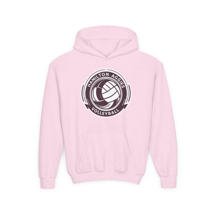 Youth Hoodie Sweatshirt \ Hamilton Aggies Volleyball \ HAV1