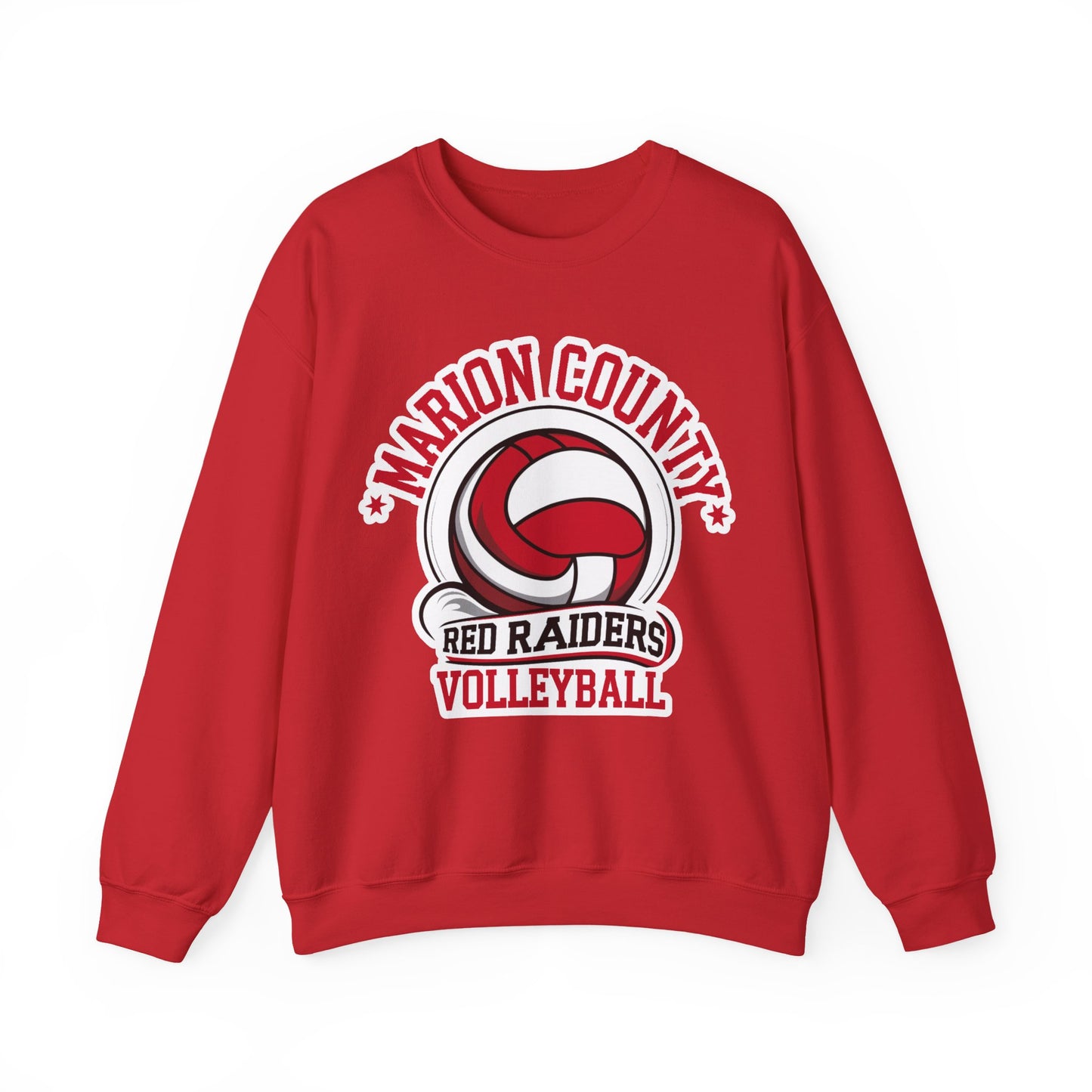 Adult Crewneck Sweatshirt \ Marion County Red Raiders Volleyball \ MCV1