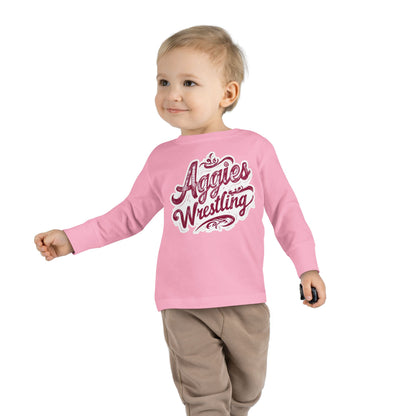 Toddler Long Sleeve Tee \ Hamilton Aggies Wrestling \ HAWG2