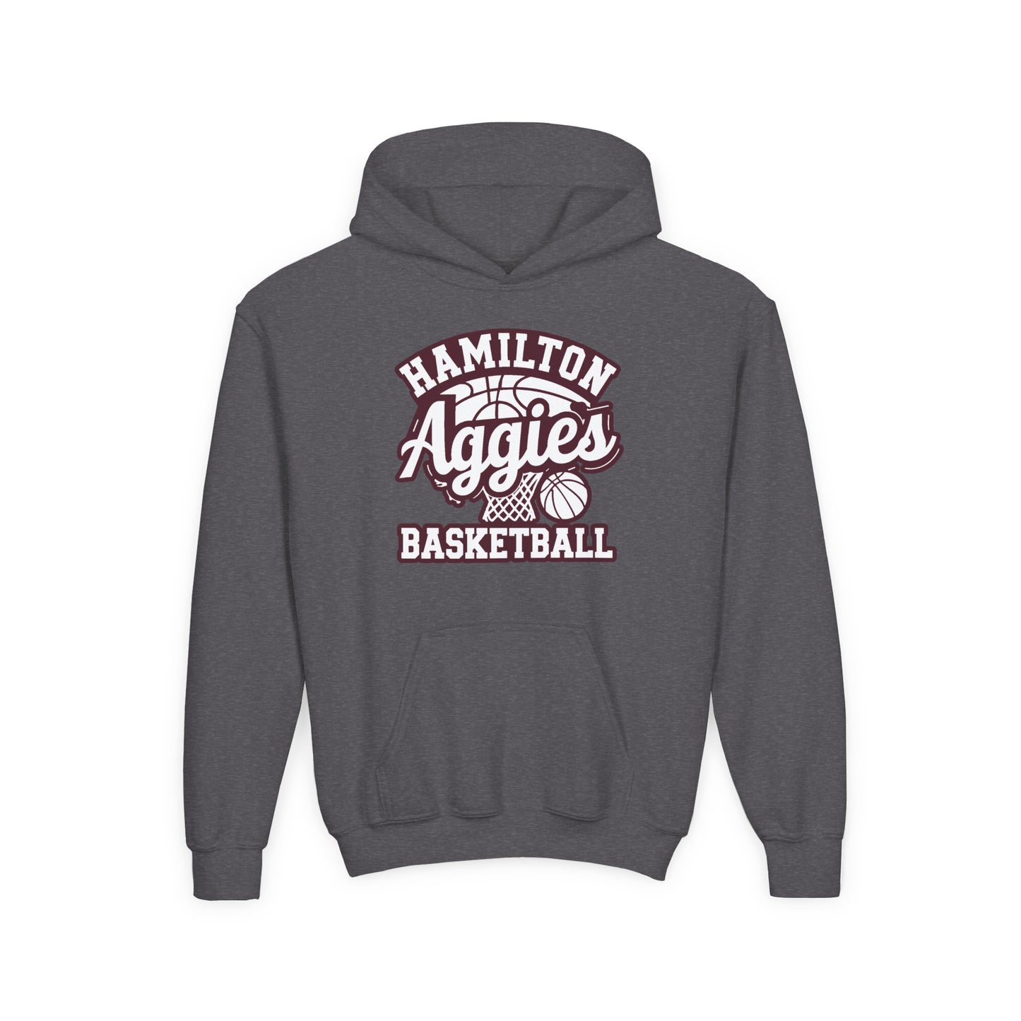Youth Hoodie Sweatshirt \ Hamilton Aggies Basketball \ HABBG1