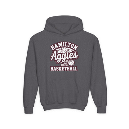 Youth Hoodie Sweatshirt \ Hamilton Aggies Basketball \ HABBG1
