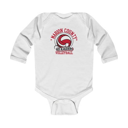 Long Sleeve Baby Bodysuit \ Marion County Red Raiders Volleyball \ MCV1