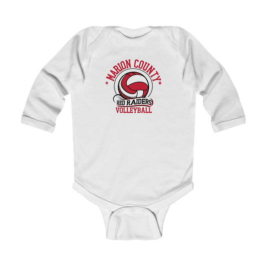 Long Sleeve Baby Bodysuit \ Marion County Red Raiders Volleyball \ MCV1