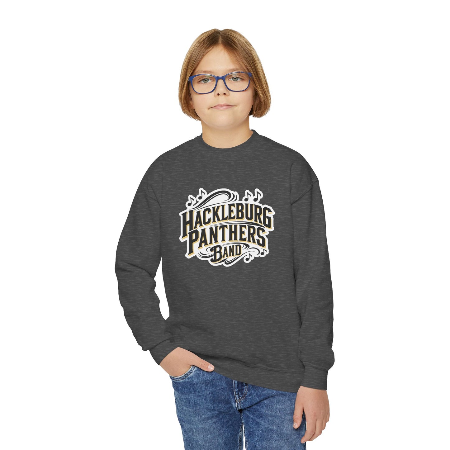 Youth Crewneck Sweatshirt \ Hackleburg Panthers Band \ HPB1
