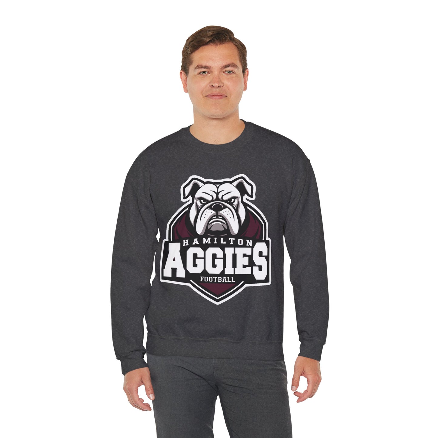 Adult Crewneck Sweatshirt \ Hamilton Aggies Football \ HAF2