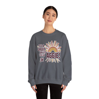 Adult Crewneck Sweatshirt \ It's a Great Day to be an Aggie! \ GDA1