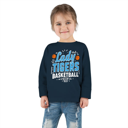 Toddler Long Sleeve Tee \ Brilliant Tigers Basketball \ BTBKG1