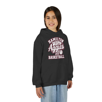 Youth Hoodie Sweatshirt \ Hamilton Aggies Basketball \ HABBG1